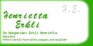 henrietta erkli business card